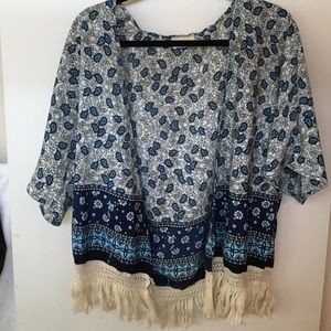 Fringe kimono