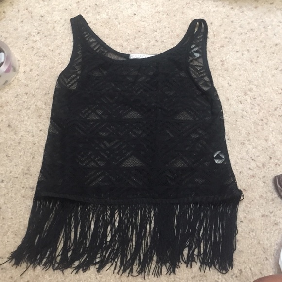 Black patterned tank