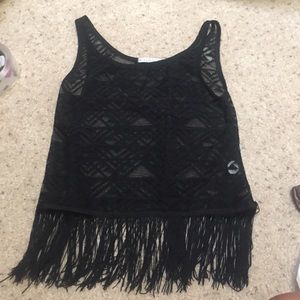Black patterned tank