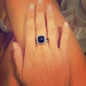 David Yurman Albion Black Onyx Ring with diamonds