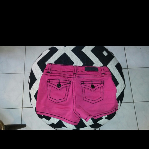 Y2K Vintage Teenager Juniors Girls Ten25 Hot pink jegging stretchy booty shorts - Picture 2 of 3