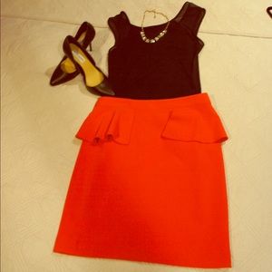 Red peplum skirt - size medium - NWOT
