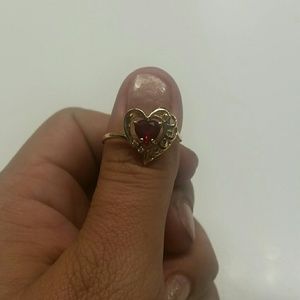 Yellow gold ruby ring
