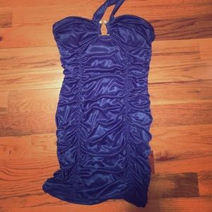 Blue Halter-Tie Dress