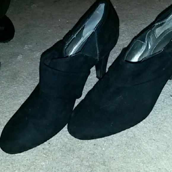 Black suede booties