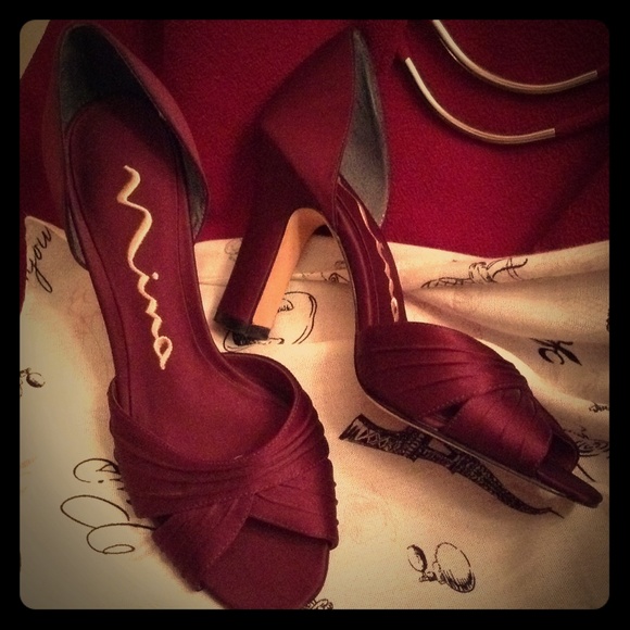 NINA Deep Plum Luster Pumps