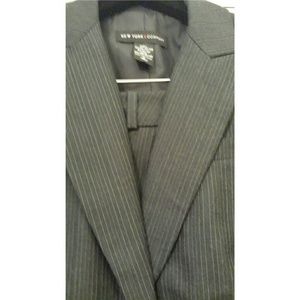 black and cream pinstripe suit separates