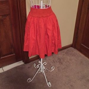 Knee length skirt. Reversible.