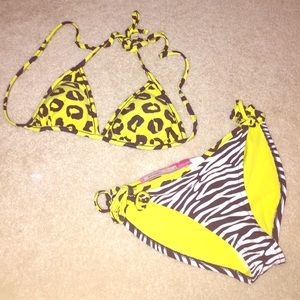 Reversible Leopard Zebra Bikini Set