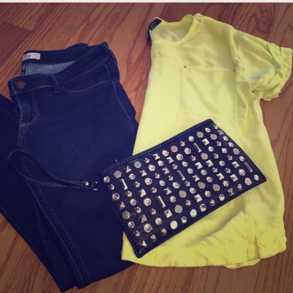 Black Studded Clutch Brand New