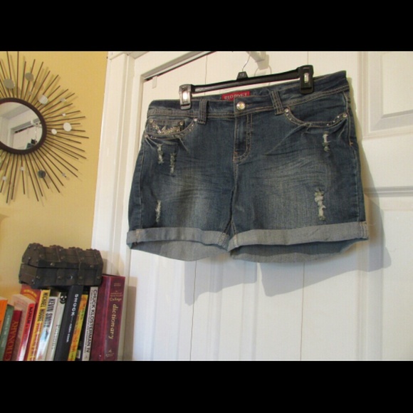 Distressed Denim Shorts