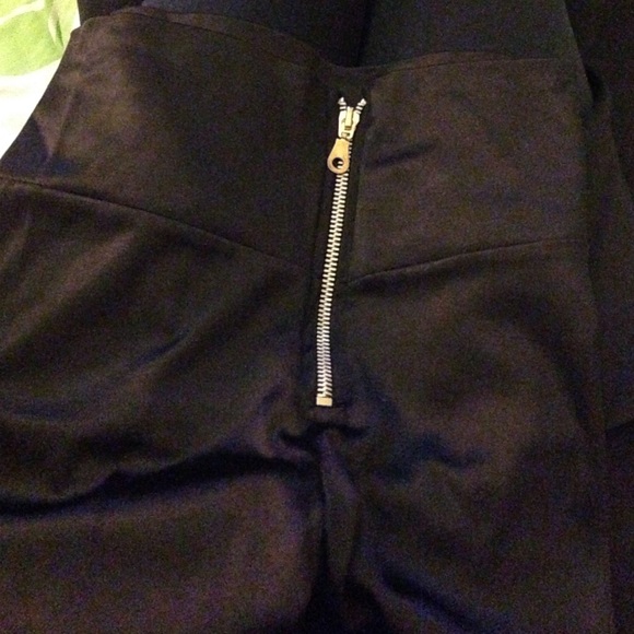 Metallic high waisted zip leggings