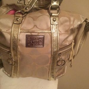 Beige coach purse