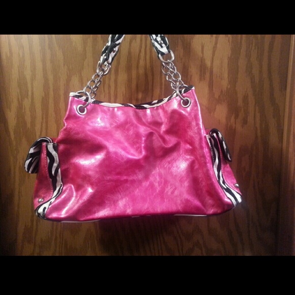 Pink zebra flower purse - Picture 2 of 2