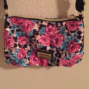 Betsey Johnson Front Zip Nylon Crossbody