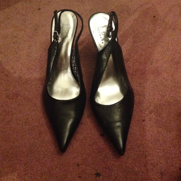 Black Slingback Pumps / Red Available too