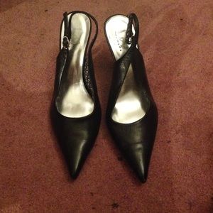 Black Slingback Pumps / Red Available too