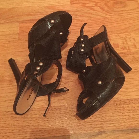 Snakeskin Strappy Heels