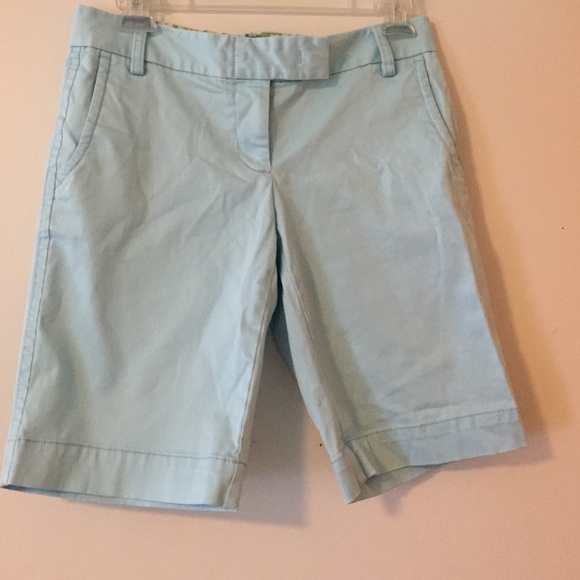 J.Crew Bermuda Shorts in a light blue color.