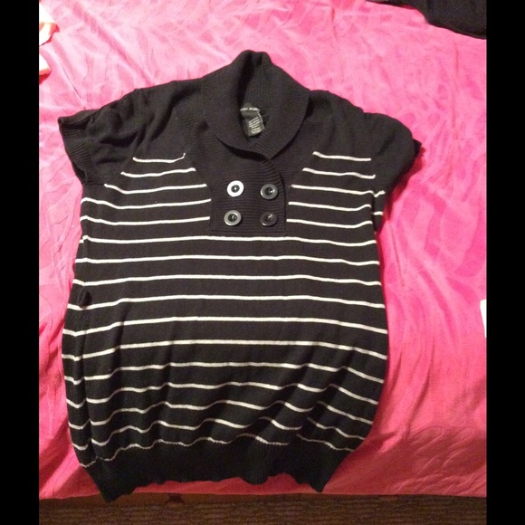 Black with white stripes shirt