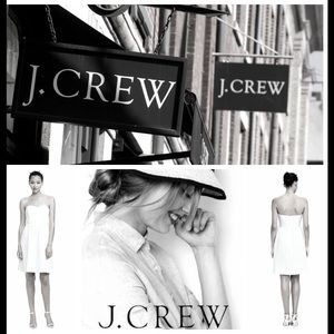 J Crew Chocolate Strapless Seersucker Dress