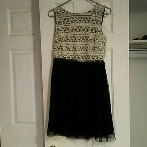 Speechless White and Black Lace Dress