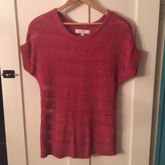 LOFT pointelle switch sweater