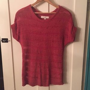 LOFT pointelle switch sweater