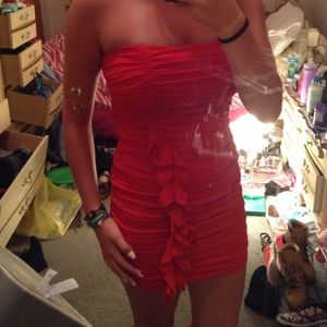 Red Fitted Party Dress