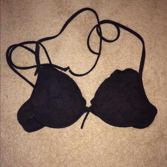 Black Lace Swim Top