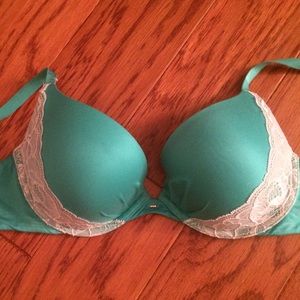 Teal/green Victorias Secret push up Bra 34D