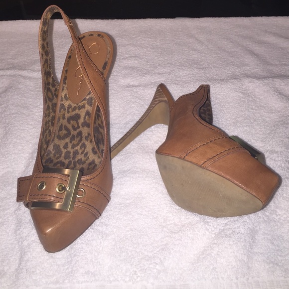 Tan Jessica Simpson heels