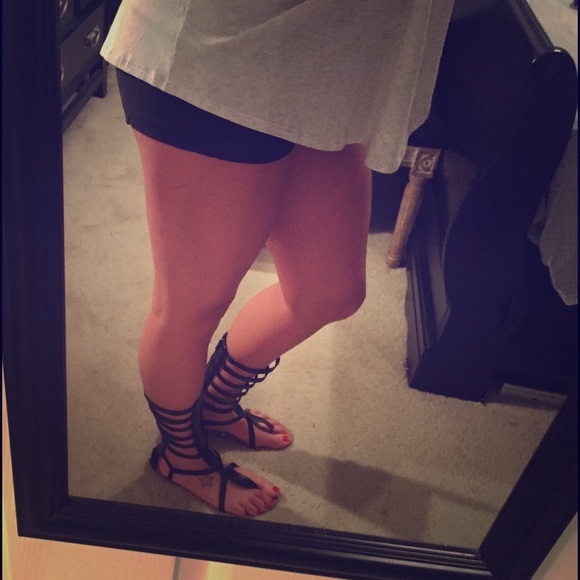 Black gladiator sandals new with tags! Never worn!