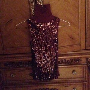 Brown sequined top