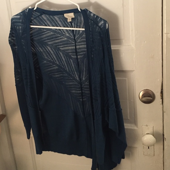 Teal cardigan- see through