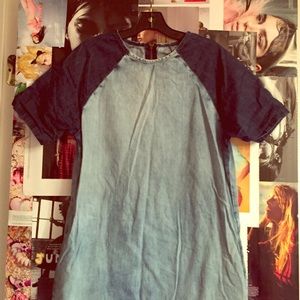 Topshop contrast sleeve denim dress