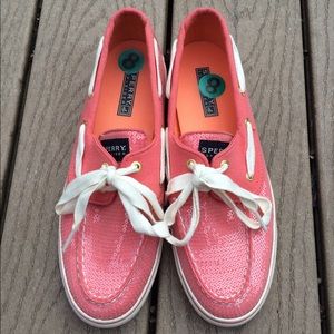 Coral Sequin Sperry Topsiders