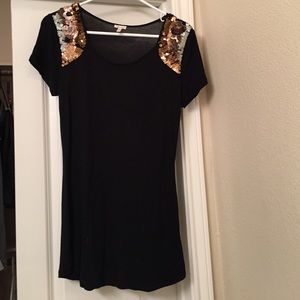 Flounce Top with sequin shoulder detail