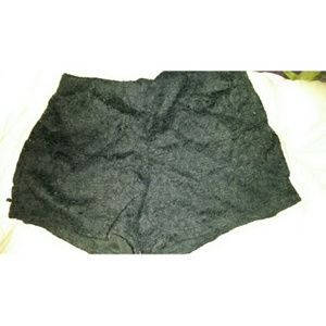 Black lace high waisted shorts