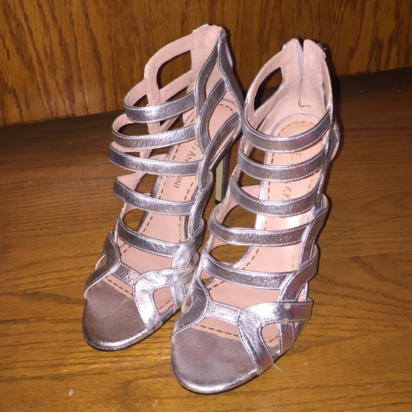 Enzo Angiolini silver heels
