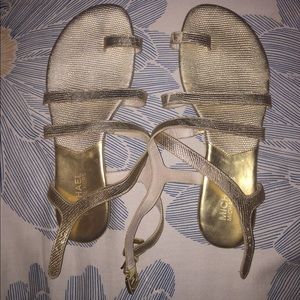 MK Gold Gladiator Sandals