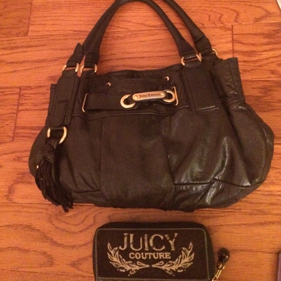 Juicy Couture handbag and brown fuzzy wallet