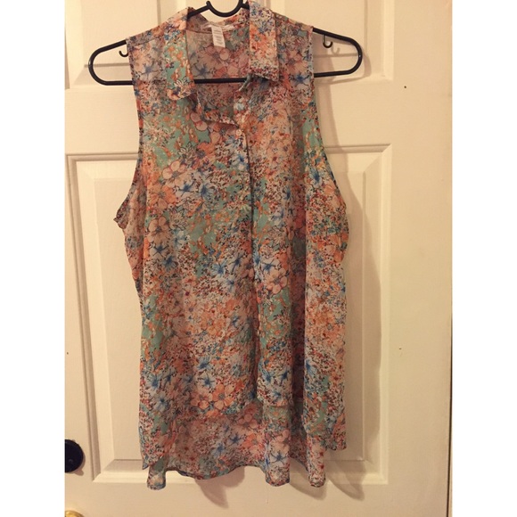 High-Low Floral Shirt