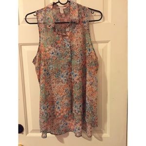 High-Low Floral Shirt