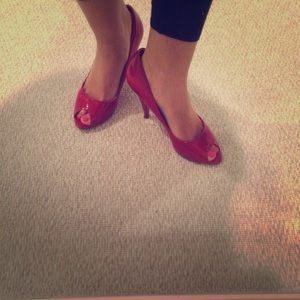 Red Peep toe Aldo Pumps