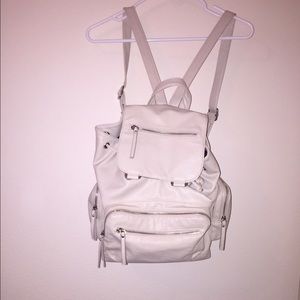 Off white faux leather backpack