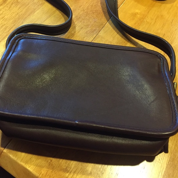 authentic brown leather coach crossbody