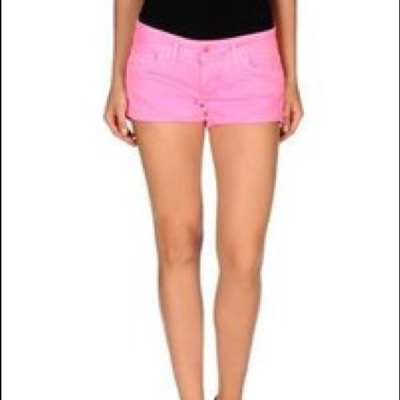 Pink denim short shorts