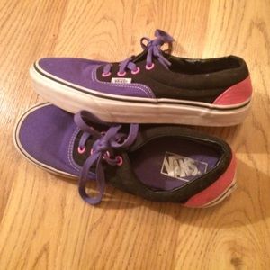 Pink black and purple Vans