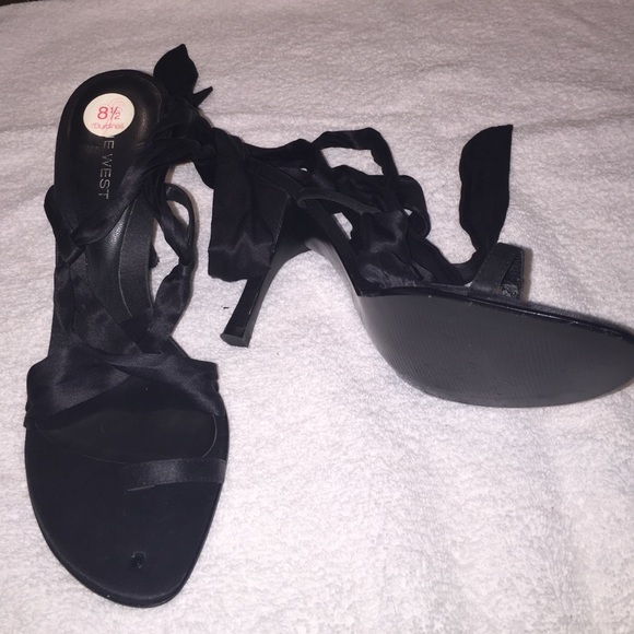 Strappy black heels